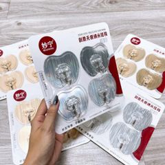 Vỉ 4 cái móc dán tường hình quả táo siêu dính siêu chắc (Màu ngẫu nhiên) (TH338)