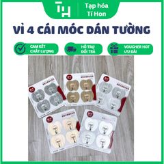 Vỉ 4 cái móc dán tường hình quả táo siêu dính siêu chắc (Màu ngẫu nhiên) (TH338)