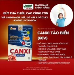 Viên uống CANXI TẢO BIỂN HỮU CƠ MÁT (Có chứa D3 K2) cho cả gia đình - Giúp Tăng Chiều Cao, Xương Chắc Khỏe
