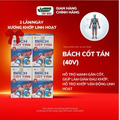 (MUA 3 TẶNG 1) Viên Uống BÁCH CỐT TÁN -  Hỗ Trợ Giảm Đau Khớp, Viêm Khớp, Phục Hồi Khớp Thoái Hóa ( Chính hãng hộp 40V)