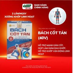 (CHÍNH HÃNG) Viên uống Xương Khớp BÁCH CỐT TÁN Nyoko Pharm - Hỗ Trợ Giảm Đau Khớp, Mạnh Gân Cốt (Hộp 40 Viên)