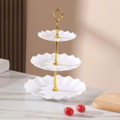 Khay mứt nhựa hoa trắng 3 tầng (TH359)