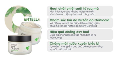 Kem dưỡng ẩm phục hồi rau má GoodnDoc Centella Repair Cream 50ml