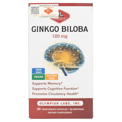 [Nhập khẩu] Viên uống Ginkgo Biloba 120mg Olympian Labs - Viên uống bổ não (Hộp 30v)