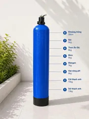 Cột lọc thô Composite 1054 full vật liệu lọc van 3 ngã