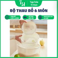 Bộ thau rổ 6 món trong suốt (Màu ngẫu nhiên) (TH377)
