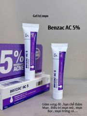 Benzac AC 5%  kem giảm mụn viêm, mụn trứng cá,mụn bọc  15g
