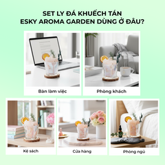 Set Quà Tặng Nam Nữ Ly Đá Khuếch Tán Tinh Dầu Thơm Phòng ESKY AROMA GARDEN