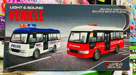 Đồ Chơi Mô Hình Xe Ô Tô Bus Chạy Đà Có Hiệu Ứng Đèn Và Âm Thanh Vui Nhộn 9906