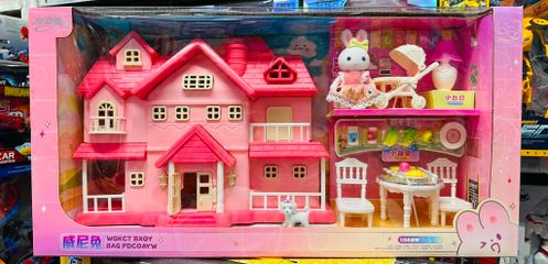 Đồ chơi nhà búp bê chủ đề tòa lâu đài biệt thự của thỏ trắng 568-6 giao mẫu ngẫu nhiên