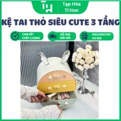 Kệ Tai Thỏ Siêu Cute 3 Tầng Đựng Mỹ Phẩm (Màu ngẫu nhiên) (TH419)
