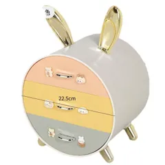 Kệ Tai Thỏ Siêu Cute 3 Tầng Đựng Mỹ Phẩm (Màu ngẫu nhiên) (TH419)