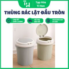 Thùng rác lật đầu tròn lúa mạch (Màu ngẫu nhiên) (TH437)