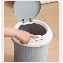 Thùng rác lật đầu tròn lúa mạch (Màu ngẫu nhiên) (TH437)