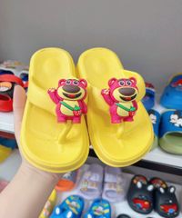 Ảnh thật - Dép lê xỏ ngón gấu cute đáng yêu mùa hè chống trơn trượt cho bé gái
