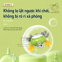Máy thổi bong bóng tự động hình cua ngộ nghĩnh phát nhạc vui nhộn kích thích giác quan cho bé phát triển