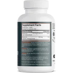 Organic Vitamin K2 D3 - Chai 360 viên - Giúp xương chắc khỏe, tăng sức đề kháng