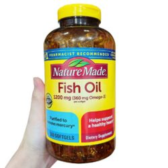 Nature Made Fish Oil 1200 mg Omega-3 300 Softgels - Hỗ trợ sức khỏe tim mạch, cải thiện sức khỏe não bộ, bảo vệ mắt