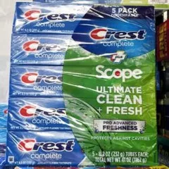 Kem đánh răng Crest Complete Plus Scope Pro Advanced Freshness 232g x5
