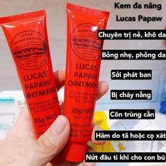 Kem đa năng đu đủ Lucas' Papaw Ointment bôi nẻ, hăm tã, bỏng da, dị ứng, loại bỏ mụn nhọt, da khô 25g