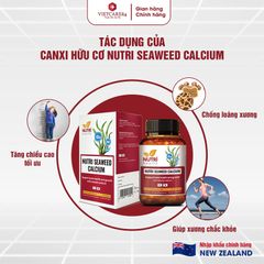 Canxi Hữu Cơ Từ Tảo Biển Nutri Seaweed Calcium 60 Viên - Hỗ Trợ Xương Khỏe, Vitamin K2 & D3, Dễ Nuốt, Dành Cho Trẻ Em Và Người Lớn