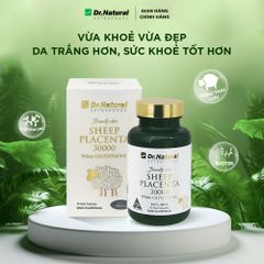 Viên Uống Trắng Da Dr Natural Beauty Skin - Nhau Thai Cừu 30.000mg & L-Glutathione - Sáng Da, Mờ Nám, hỗ trợ làm chậm quá trình lão hóa da, Nhập Khẩu Úc