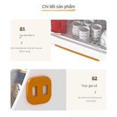Giá đựng bình sữa, khay úp chén dĩa cao cấp có nắp đậy vệ sinh (TH500)