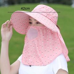 Mũ chống nắng vành to kèm khẩu trang chống tia UV (Màu ngẫu nhiên) (TH506)