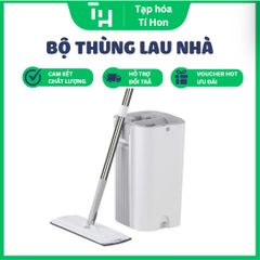 Bộ Thùng Lau Nhà GOSO Plus + 2 Miếng lau sợi thủy tinh (TH519) (Màu ngẫu nhiên)