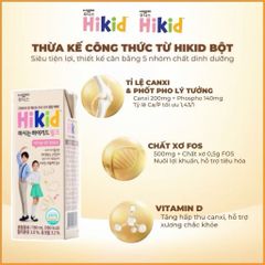 THÙNG Sữa Hikid pha sẵn hỗ trợ phát triển chiều cao cho bé từ 1 tuổi trở lên - Thùng 24 hộp _190ml
