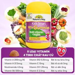 Nature’s Way Kids Smart Vita Gummies Multi-vitamin + Vegies Kẹo Dẻo Vitamin Rau Củ Cho Bé 60 Viên