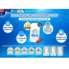 Nature’s Way Kids Smart Bursts DHA 300mg Triple Strength Viên Nhai DHA Cho Trẻ