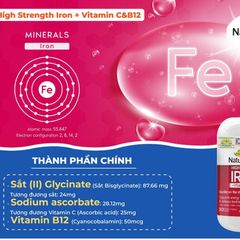 Nature’s Way High Strength Iron + Vitamin C & B12 Bổ Sung Sắt Cho Cơ Thể 30 Viên