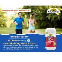 Nature’s Way High Strength Iron + Vitamin C & B12 Bổ Sung Sắt Cho Cơ Thể 30 Viên