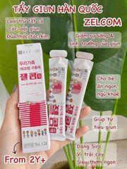 Siro hỗ trợ tẩy giun Hàn Quốc Zelcom cho bé 2 tuổi trở lên và người lớn _2 gói x 15ml