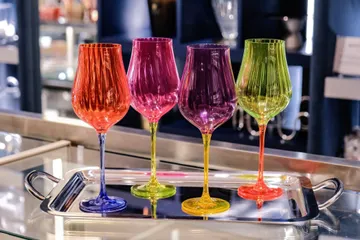 Set 4 ly vang Limosa màu 400ml Crystal Bohemia