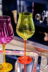 Set 4 ly vang Limosa màu 400ml Crystal Bohemia
