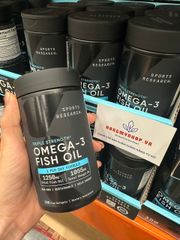 Dầu Cá Sports Research Triple Strength Omega 3 - 150 Viên EPA 690mg DHA 310mg - Hỗ Trợ Tim Mạch & Tăng Cường Sức Khỏe Não Bộ