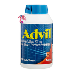 Viên uống giảm đau hạ sốt Advil Ibuprofen 200mg của Mỹ 360 viên
