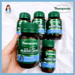 Viên uống bổ mắt và hỗ trợ mao mạch mắt New Zealand Thompson’s One-A-Day Bilberry 12000mg 60 viên