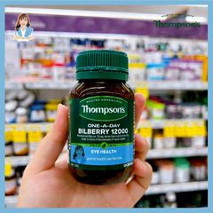 Viên uống bổ mắt và hỗ trợ mao mạch mắt New Zealand Thompson’s One-A-Day Bilberry 12000mg 60 viên