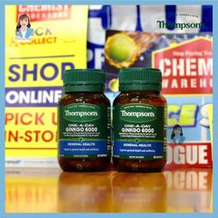 Viên uống bổ não, cải thiện trí nhớ và tập trung New Zealand Thompson’s One-A-Day Ginkgo 6000mg 60 viên