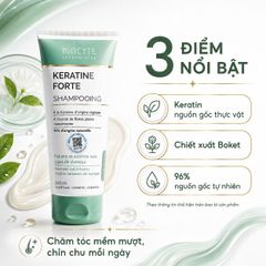 Dầu Gội Giảm Rụng Tóc Biocyte Keratine Forte 200ml - Phục Hồi Tóc Khô Xơ, Hàng Chính Ngạch
