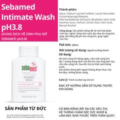 Dung Dịch Vệ Sinh Phụ Nữ Sebamed PH 3.8 200ml - Sản Phẩm Làm Sạch Vùng Kín An Toàn và Hiệu Quả từ Đức