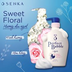 Sữa tắm dưỡng ẩm hương hoa dịu ngọt Senka Perfect Bubble for Body Sweet Floral 500ml