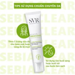 Kem dưỡng giảm mụn, ngừa thâm, kiểm soát dầu SVR Sebiaclear Active Gel 40ml
