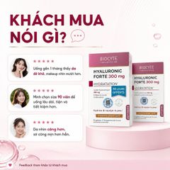 Viên Uống Nâng Cơ Ngăn Lão Hoá Da Biocyte Hyaluronic Forte 300 mg - Giải Pháp Làm Đẹp Đến Từ Pháp, 90 Viên