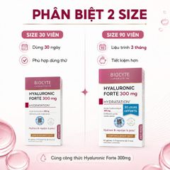 Viên Uống Nâng Cơ Ngăn Lão Hoá Da Biocyte Hyaluronic Forte 300 mg - Giải Pháp Làm Đẹp Đến Từ Pháp, 90 Viên