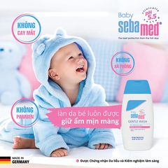 Sữa Tắm Gội Sebamed Cho Bé Dịu Nhẹ Toàn Thân pH5.5 - Không Cay Mắt, Giúp Bảo Vệ Da Mỏng Manh 200ml