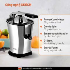 Máy Vắt Cam Tự Động GKÖCH Germany 160W - Ép Nhanh, Giữ Nguyên Hương Vị Tươi Ngon, Thiết Kế Sang Trọng Inox 304